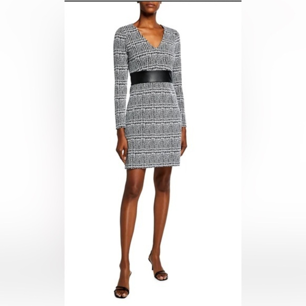 EUC Michael Kors Plaid Jacquard Dress - Black and White- Size XL